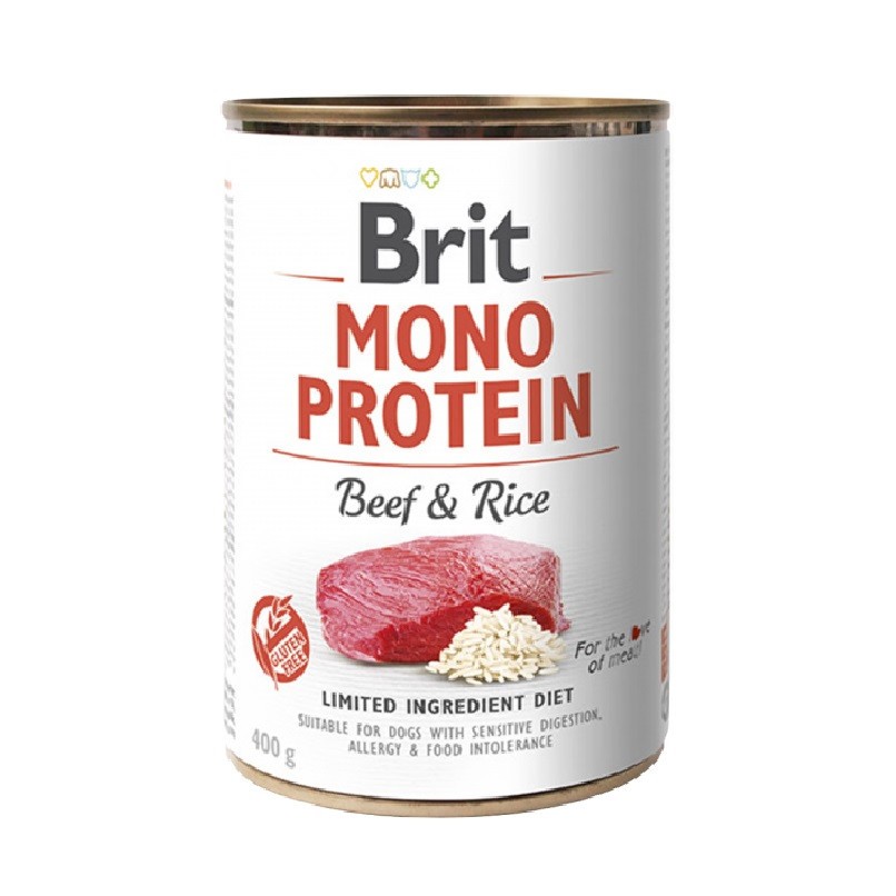 Влажный корм Brit Mono Protein Dog для собак с говядиной и рисом 400 г
