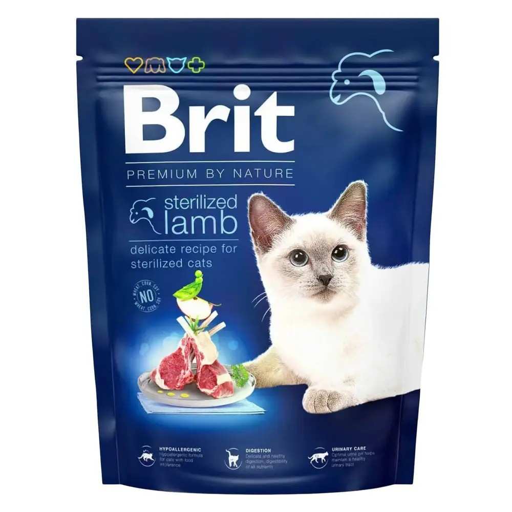 Brit Premium Sterilized Lamb для стерилизованных кошек с ягненком  1.5 кг