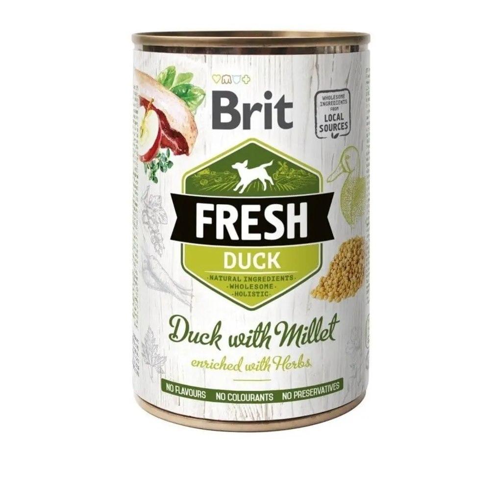Влажный корм Brit Fresh Duck Millet для собак с уткой и пшеном 400 г
