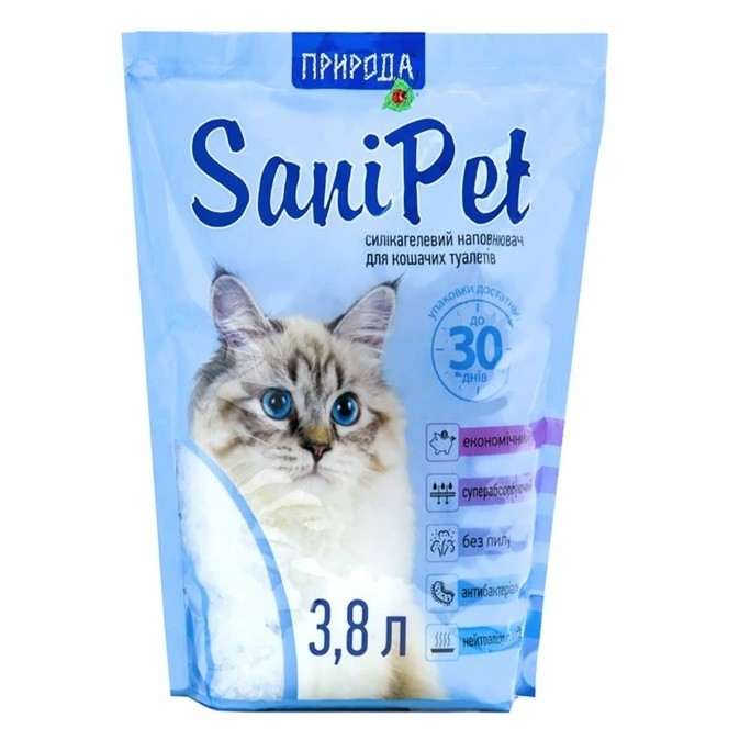 Наполнитель силикагелевый Sani Pet для кошачьего туалета 3.8 л