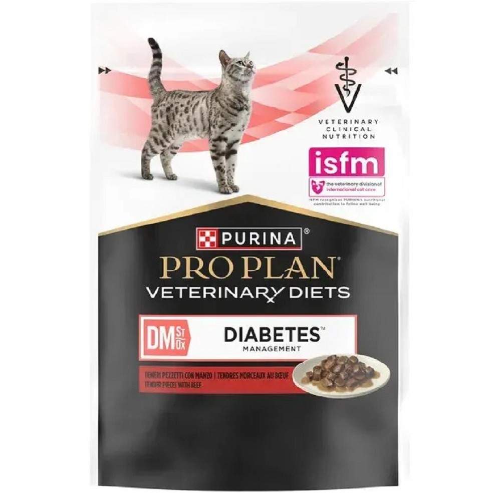 Purina Pro Plan Veterinary Diets DM Diabetes Managment для котів у соусі з яловичиною 10х80 г