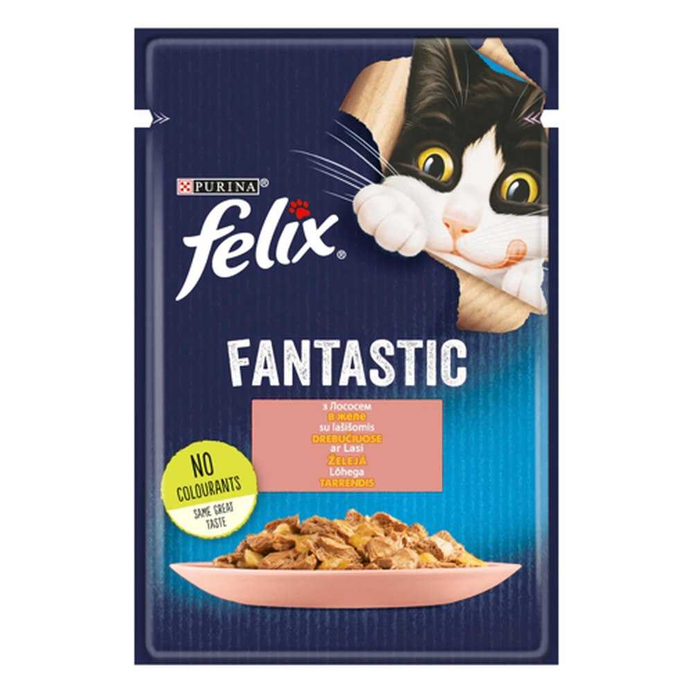 Влажный корм для кошек Felix Fantastic Salmon с лососем 26*85 г