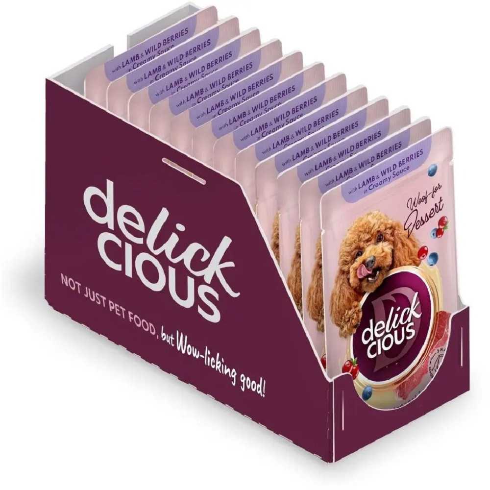 Delickcious (Делішес) пауч Dog Lamb Wild Berries для собак ягня лісові ягоди соус 80 г