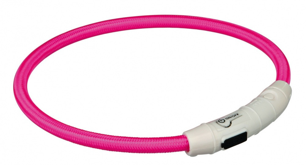 Ошейник Trixie Safer Life USB Flash Light Ring для собак светящийся, 35 см розовый (12706)