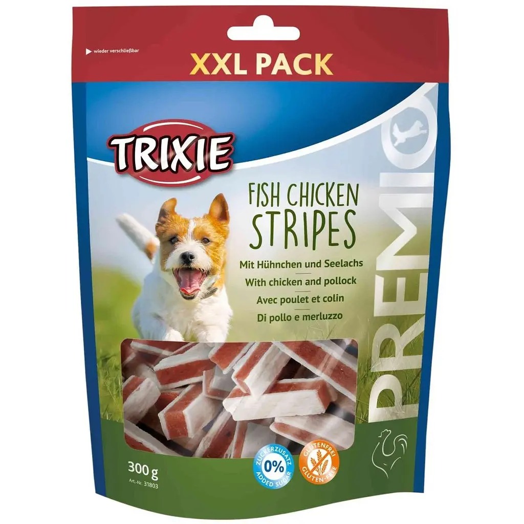 Лакомство для собак Trixie Premio Chicken and Pollock Stripes XXL Pack с курицей и рыбой 300 г (31803)
